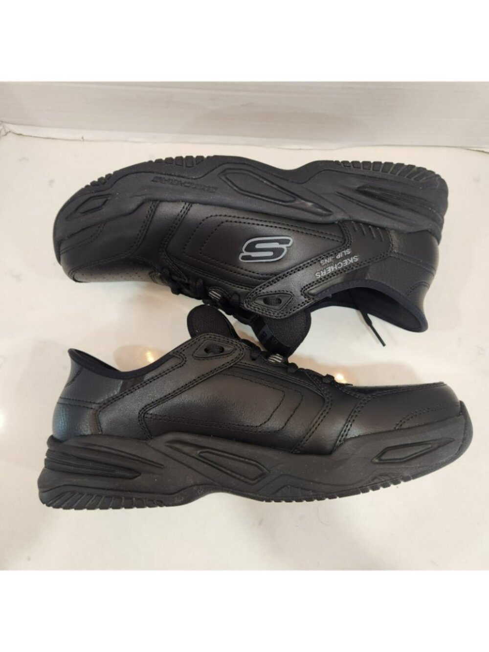 Skechers Men's Durham Hands Free Slip-in Sneakers Black 9.5 Extra Wide Fit - Picture 4 of 8